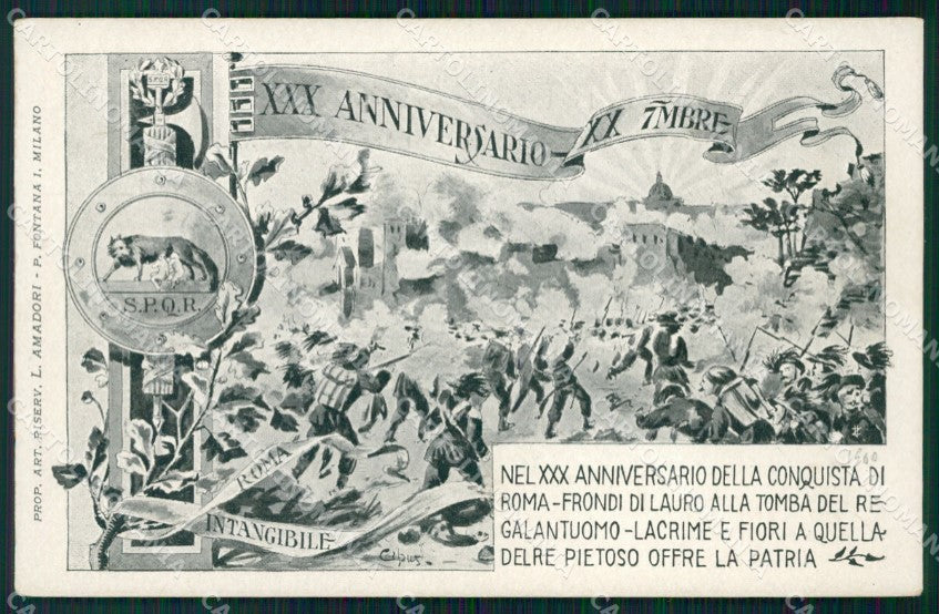 Militari XXX Anniversario Conquista di Roma Bersaglieri cartolina XF1098 – fronte
