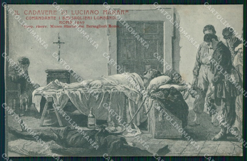 Militari Bersaglieri Luciano Manara Roma cartolina XF1100 – fronte