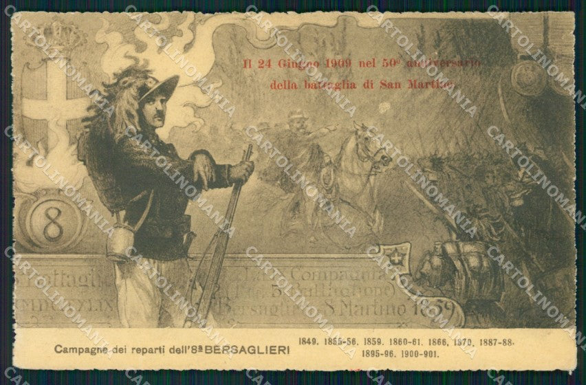 Militari VIII Regg Bersaglieri Battaglia San Martino SCOLLATA cartolina XF1107 – fronte