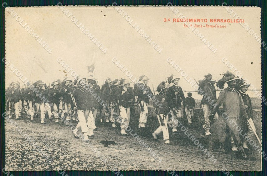 Militari III Reggimento Bersaglieri cartolina XF1123 – fronte