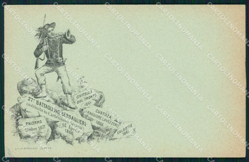 Militari 27º Batt Bersaglieri Castelnuovo Scrivia PIEGHINA cartolina XF1130 – fronte