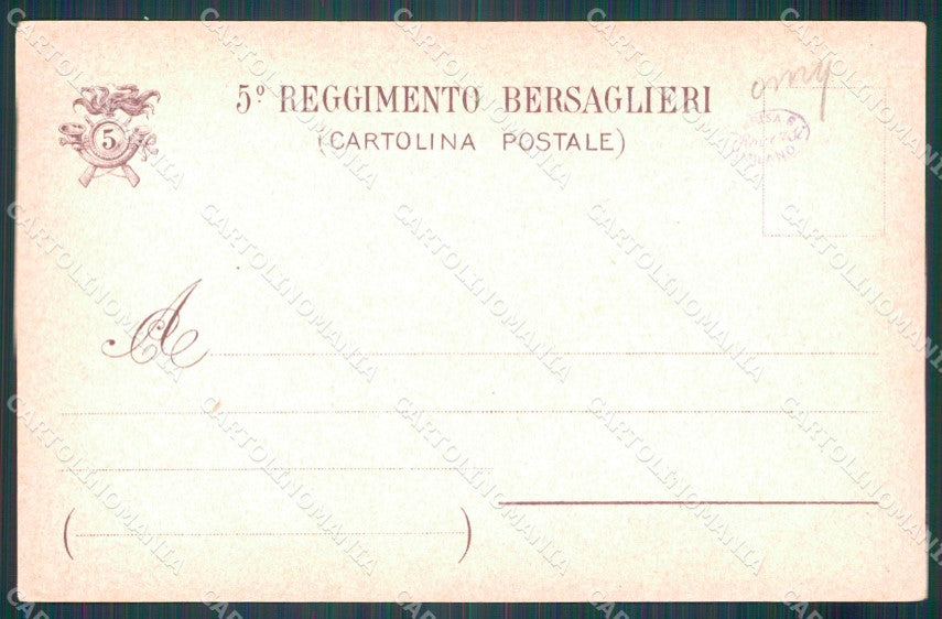 Militari V Reggimento Bersaglieri Gaeta Ancona cartolina XF1131 – retro