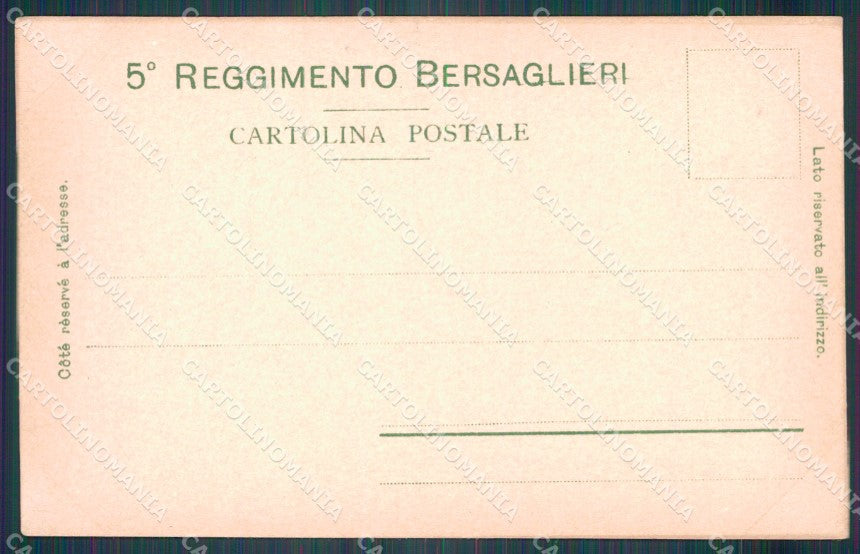 Militari V Reggimento Bersaglieri cartolina XF1132 – retro