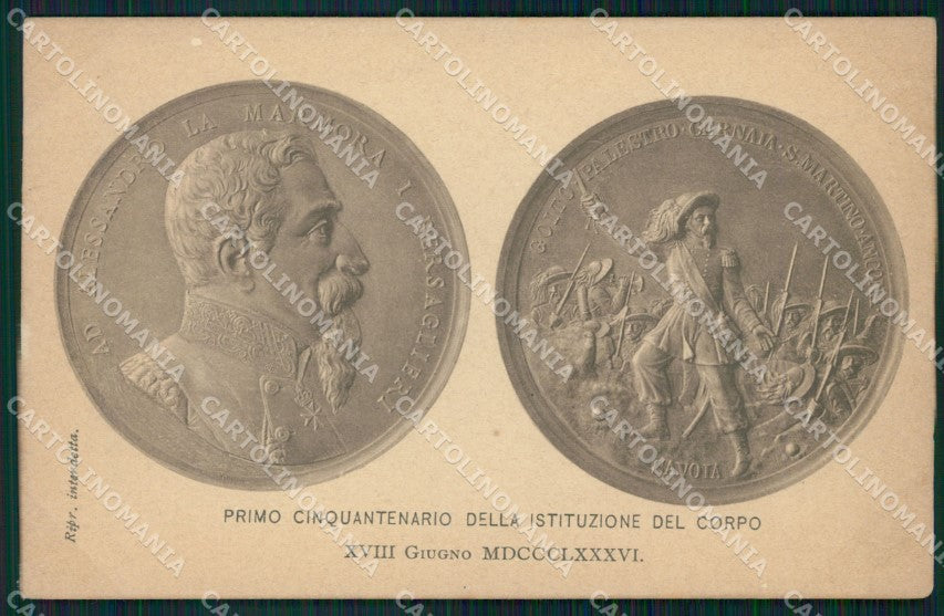 Militari Cinquantenario Istituzione Corpo Bersaglieri cartolina XF1133 – fronte