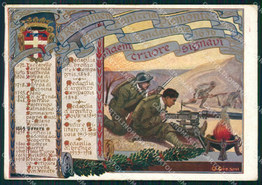 Militari III Regg Fanteria Piemonte Divisione Peloritana FG cartolina XF1159 – fronte