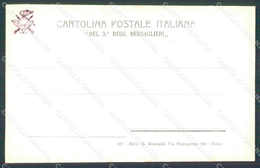 Militari III Reggimento Bersaglieri cartolina XF1166 – retro