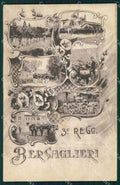 Militari III Reggimento Bersaglieri cartolina XF1167 – fronte