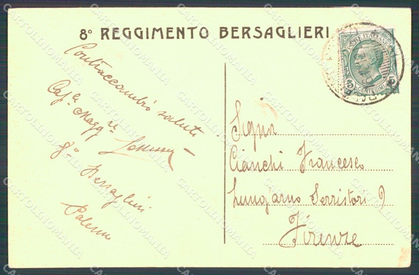 Militari VIII Reggimento Bersaglieri Cammarano STRAPPINO cartolina XF1170 – retro
