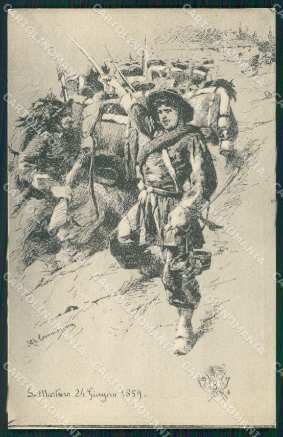 Militari VIII Reggimento Bersaglieri Cammarano cartolina XF1171 – fronte