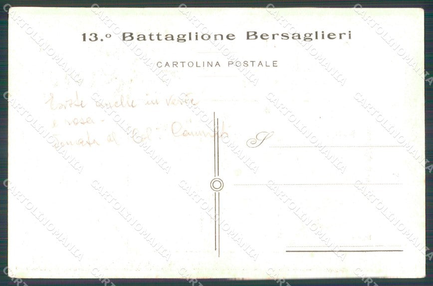 Militari 13º Battaglione Bersaglieri Cuneo Monte Vento ABRASA cartolina XF1174 – retro