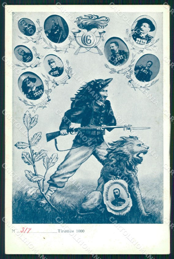 Militari VI Reggimento Bersaglieri Tiratura 317/1000 cartolina XF1175 – fronte