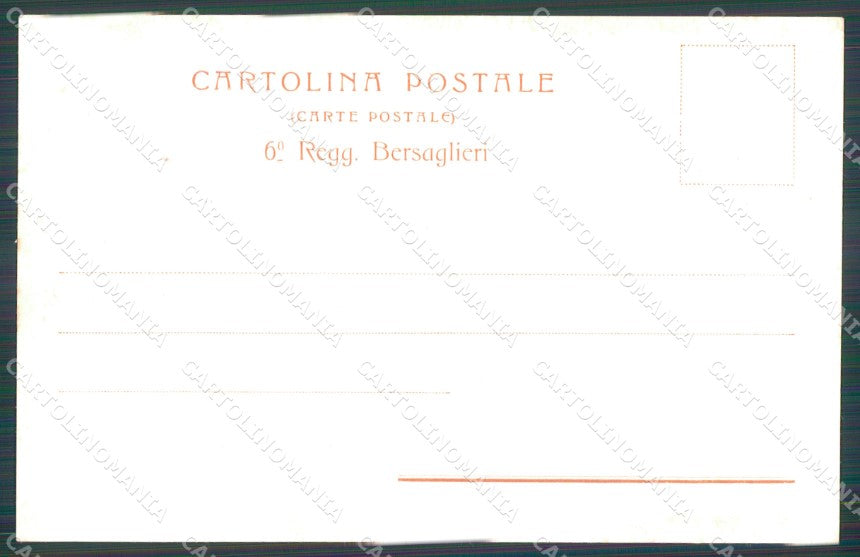Militari VI Reggimento Bersaglieri Tiratura 492/1000 cartolina XF1176 – retro