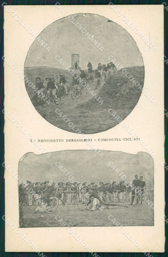 Militari VII Reggimento Bersaglieri Compagnia Ciclisti cartolina XF1183 – fronte