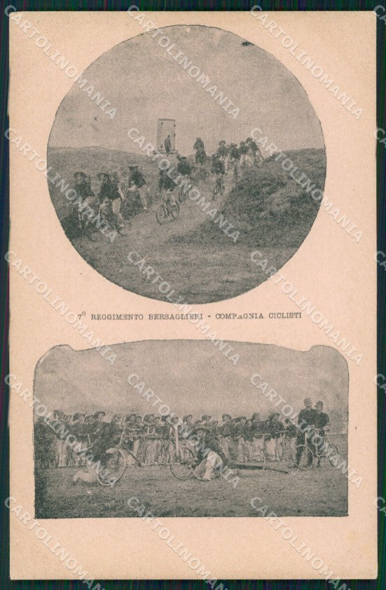 Militari VII Reggimento Bersaglieri Compagnia Ciclisti cartolina XF1185 – fronte