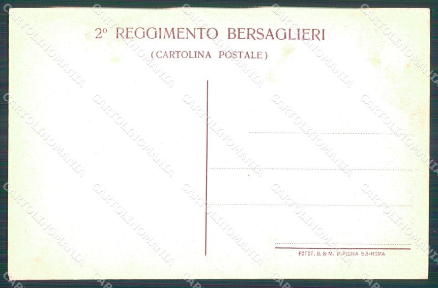 Militari II Reggimento Bersaglieri Custoza Paselli cartolina XF1187 – retro