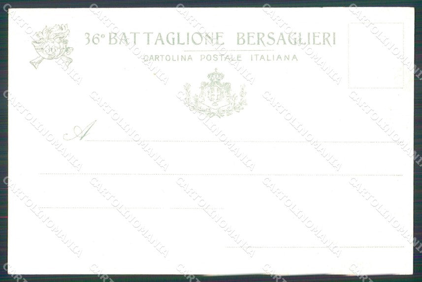 Militari 36º Battaglione Bersaglieri Castello Brescia cartolina XF1192 – retro