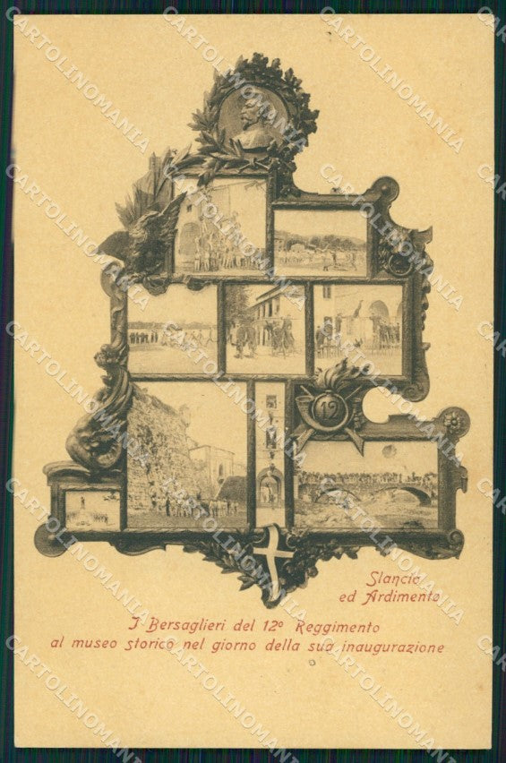 Militari 12º Reggimento Bersaglieri Inaugurazione Museo Storico cartolina XF1193 – fronte