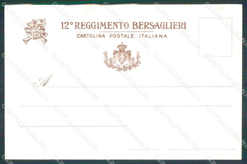 Militari 12º Reggimento Bersaglieri Inaugurazione Museo Storico cartolina XF1193 – retro