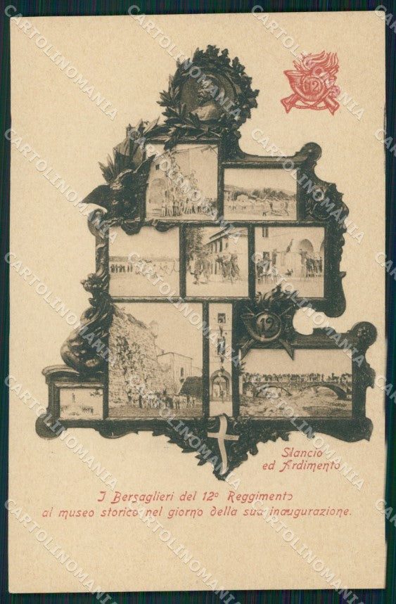 Militari 12º Reggimento Bersaglieri Inaugurazione Museo Storico cartolina XF1194 – fronte