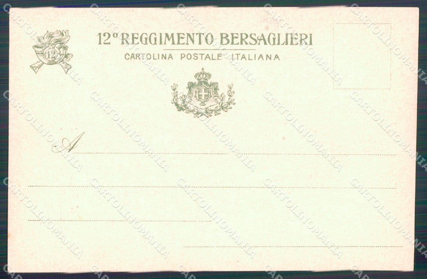 Militari 12º Reggimento Bersaglieri Inaugurazione Museo Storico cartolina XF1194 – retro