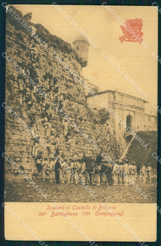 Militari 36º Battaglione 11ª Compagnia Bersaglieri Brescia cartolina XF1195 – fronte