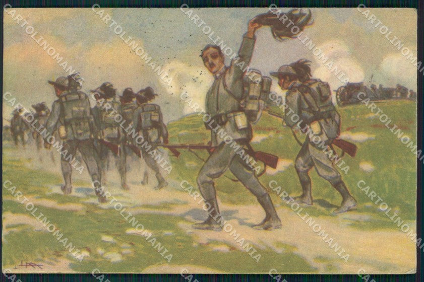 Militari Propaganda WWI Bersaglieri Ricordi Milano Metlicoviz cartolina XF1207 – fronte