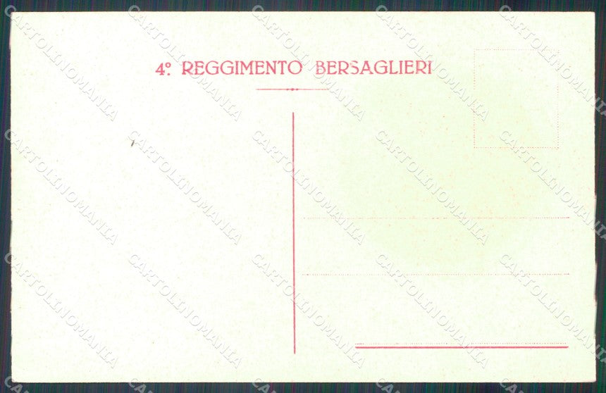 Militari IV Reggimento Bersaglieri Ciclisti cartolina XF1217 – retro