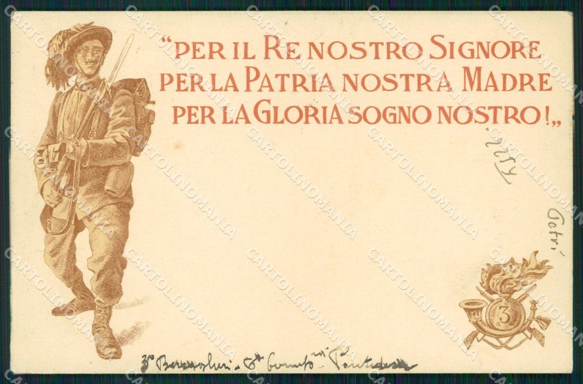 Militari III Reggimento Bersaglieri Campo in Pontedera cartolina XF1218 – fronte