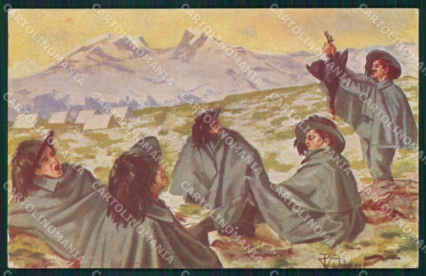 Militari Propaganda WWI Bersaglieri Natale al Campo Villani cartolina XF1219 – fronte