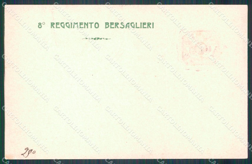 Militari VIII Reggimento Bersaglieri cartolina XF1249 – retro