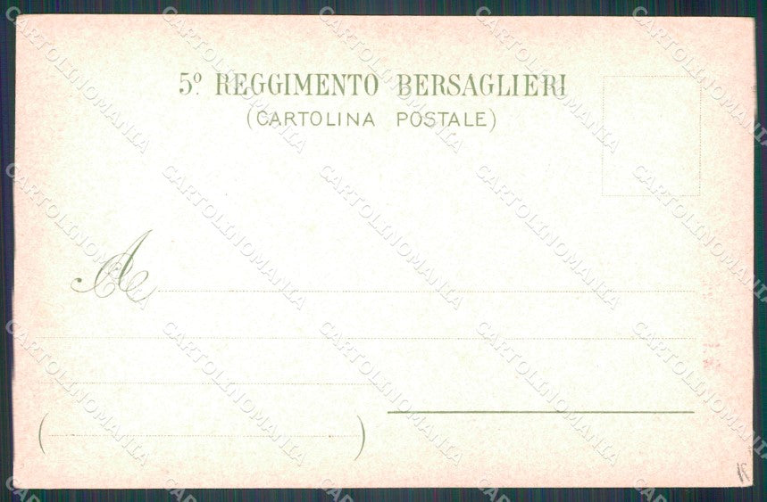 Militari V Reggimento Bersaglieri Compagnia Ciclisti cartolina XF1250 – retro