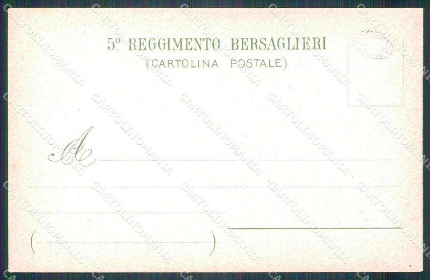 Militari V Reggimento Bersaglieri Compagnia Ciclisti cartolina XF1253 – retro