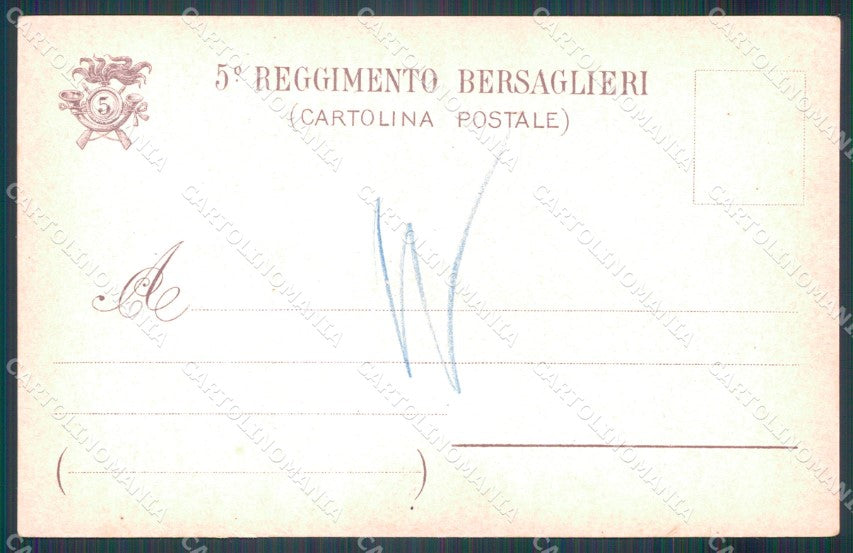 Militari V Reggimento Bersaglieri cartolina XF1254 – retro