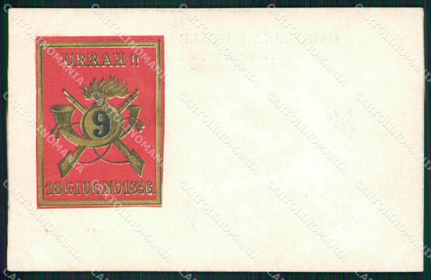 Militari IX Reggimento Bersaglieri 1836 cartolina XF1258 – fronte