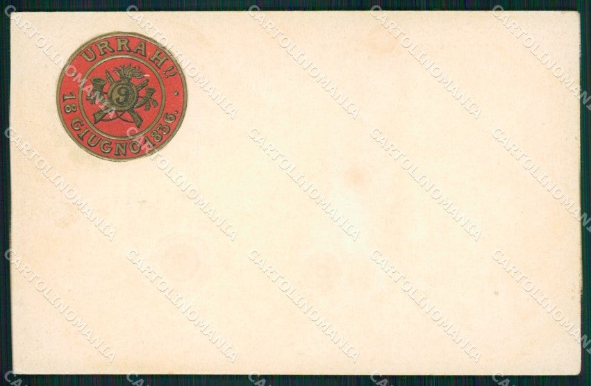 Militari IX Reggimento Bersaglieri 1836 cartolina XF1259 – fronte