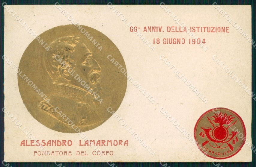 Militari 68º Anniversario Istituzione Bersaglieri La Marmora cartolina XF1275 – fronte