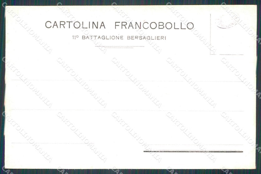 Militari VII Reggimento Bersaglieri 11º Battaglione PIEGHINA cartolina XF1280 – retro