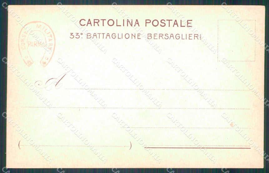 Militari 33º Battaglione Bersaglieri cartolina XF1282 – retro