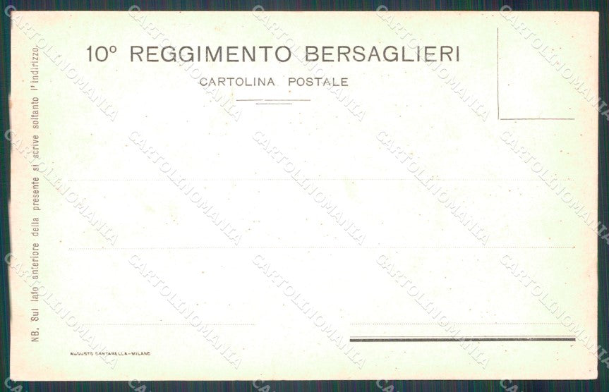 Militari X Reggimento Bersaglieri Savoia Decreto Formazione cartolina XF1286 – retro