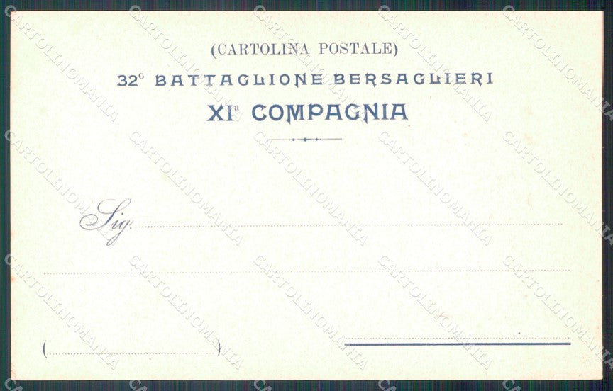 Militari IX Reggimento Bersaglieri 11ª Compagnia Bari cartolina XF1288 – retro