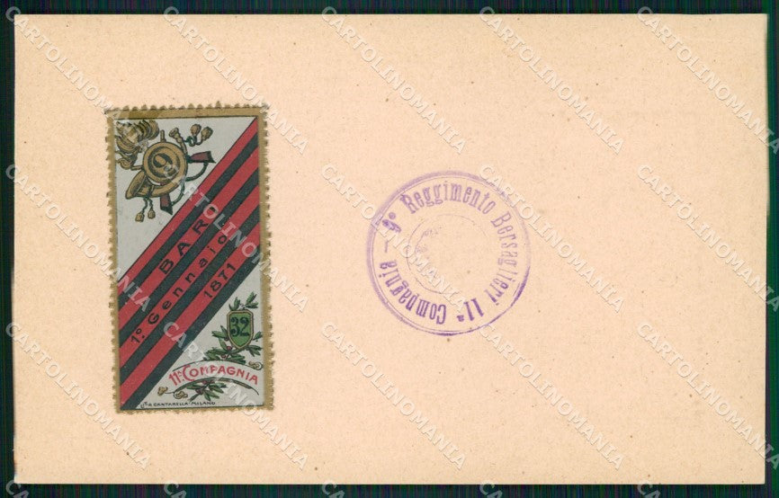 Militari IX Reggimento Bersaglieri 11ª Compagnia Bari cartolina XF1289 – fronte