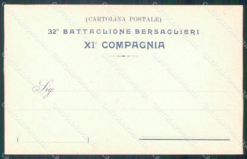 Militari IX Reggimento Bersaglieri 11ª Compagnia Bari cartolina XF1289 – retro