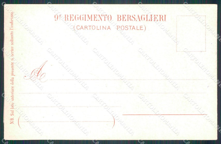 Militari IX Reggimento Bersaglieri 28º 30º 32º Batt Rinaldi cartolina XF1291 – retro