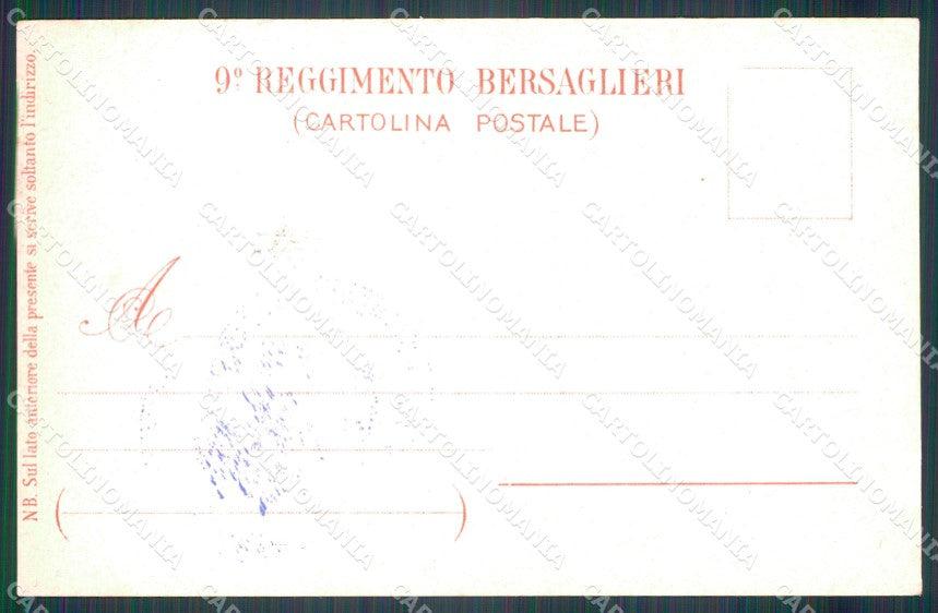 Militari IX Reggimento Bersaglieri 28º 30º 32º Batt Rinaldi cartolina XF1292 – retro