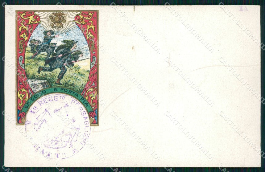 Militari I Reggimento Bersaglieri da Goito a Porta Pia FORO cartolina XF1296 – fronte