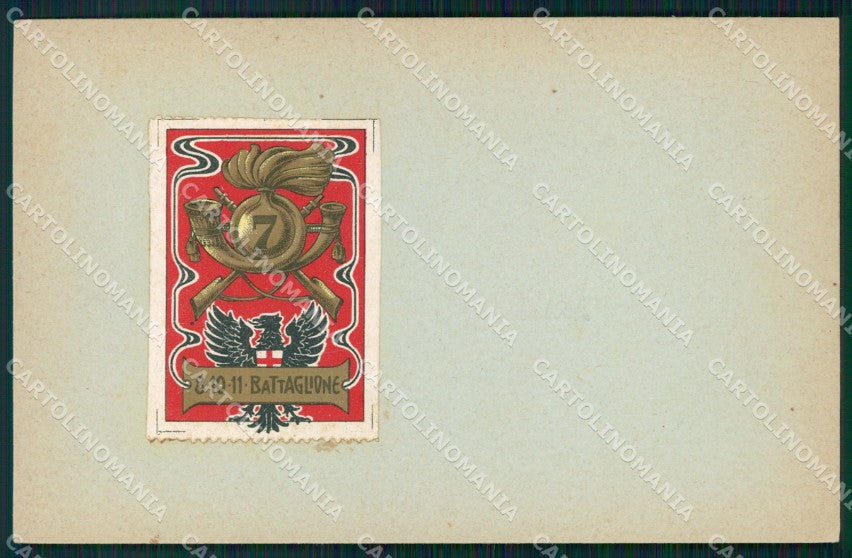 Militari VII Reggimento Bersaglieri VIII X XI Battaglione cartolina XF1318 – fronte