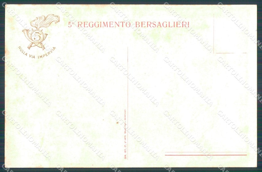 Militari V Reggimento Bersaglieri cartolina XF1328 – retro