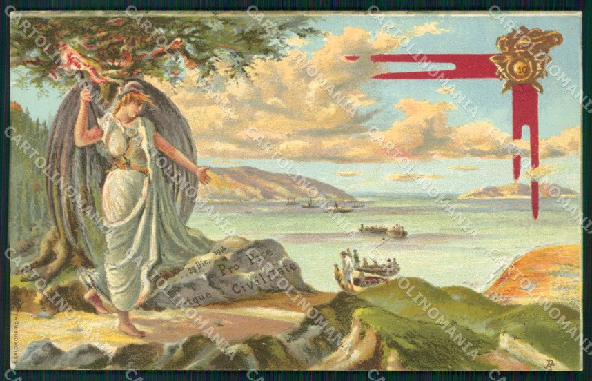 Militari X Reggimento Bersaglieri Valona Anniversario Sbarco cartolina XF1335 – fronte