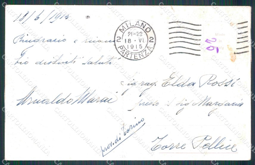 Militari Propaganda WWI Bersaglieri Codognato STRAPPINO cartolina XF1344 – retro