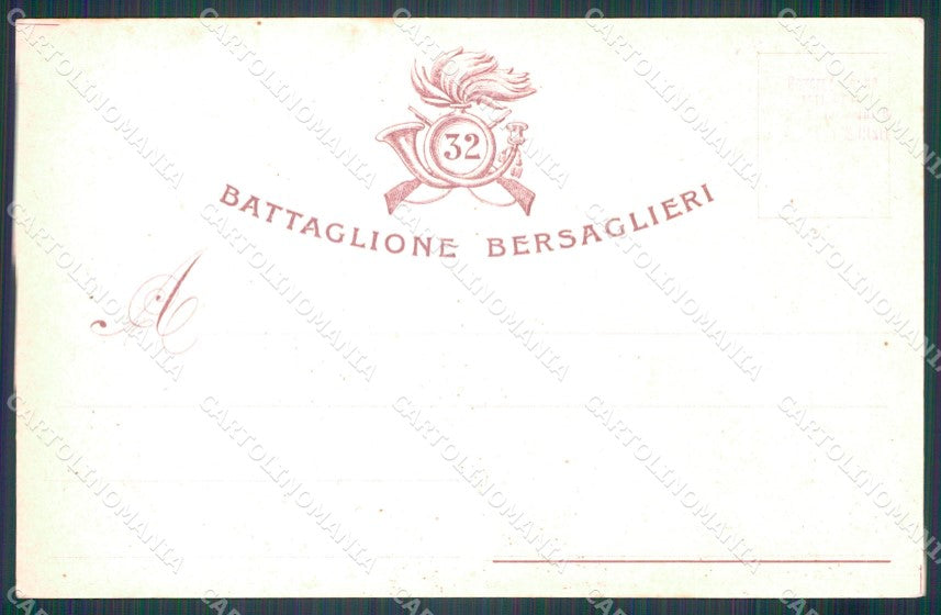 Militari 32º Battaglione Bersaglieri Capua cartolina XF1348 – retro